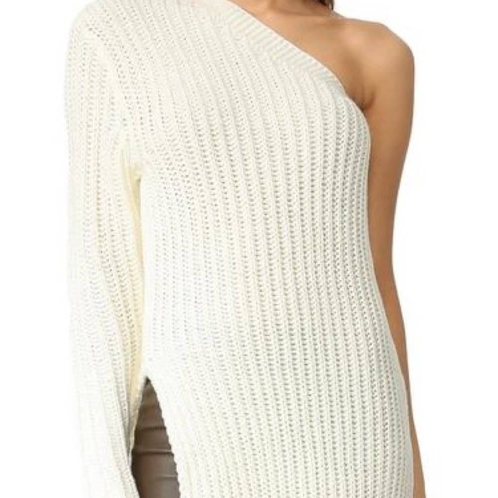 NWT STYLEKEEPERS high slit one shoulder sweater